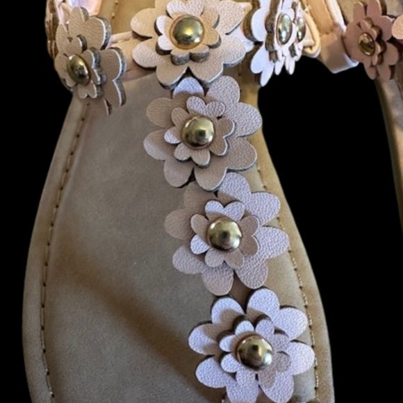 Dusty Pink Faux Leather Sandals - Picture 5 of 9